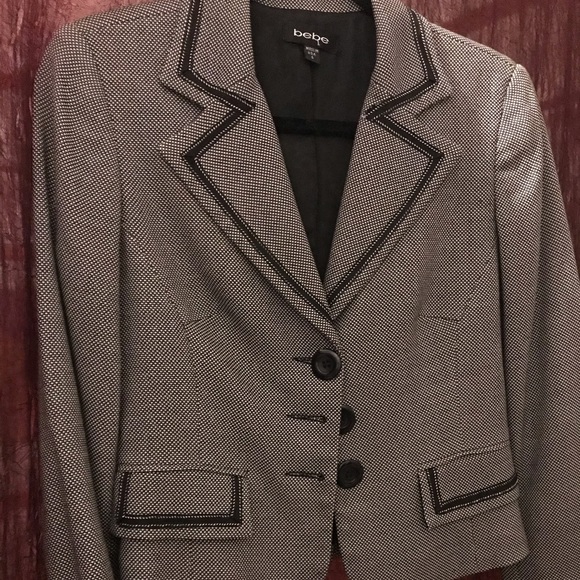 Bebe Black and white polkadotted blazer - Picture 1 of 5